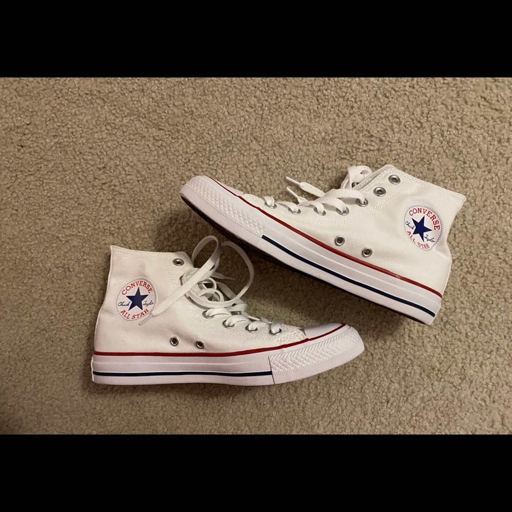 NWOT White high top converse